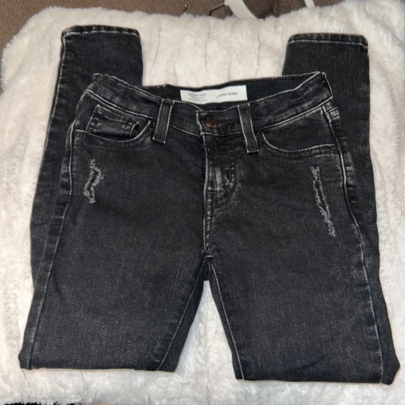 Levi's Other - Levi Strauss signature black denim super skinny jeans distressed pants 8 girls​​